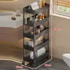 Estante de almacenamiento para baño, estante de almacenamiento para huecos detrás de la puerta, estante de almacenamiento ultradelgado, estante organizador multicapa para el baño, carrito pequeño