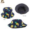 2020 nuevo sombrero de sol para exteriores de primavera verano para damas sombrero de cubo estampado de plátanos y piñas plegable de algodón sombrero de pescador
