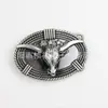 Hebilla de cinturón de aleación de zinc estilo europeo y americano, hebilla de placa de aleación con cabeza de vaca vaquera, accesorios para cinturón