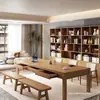 Nuevo Escritorio Grande de Madera Maciza y Mesa de Comedor con Cajones, Mesa de Té Integrada, Escritorio para Estudio y Trabajo en Casa, Mesa Larga