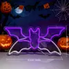 Placa Posterior de Luz de Neón de Halloween Transfronteriza Luz de Murciélago Luz de Neón LED Luz de Ambiente