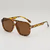 Gafas de sol aviador de doble puente retro populares en línea europeas y americanas moda femenina montura de leopardo gafas de sapo gafas de hombre