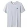 Roupas Masculinas 2026 Verão Camiseta de Algodão Puro Manga Curta Masculina Fina Simples Gola Redonda Camiseta Casual Tendência Marca Tops Atacado