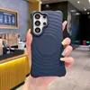Adecuado para funda de teléfono magnética con patrón de ondas Samsung S26 Ultra, S25 imitación de silicona líquida, S24 cubierta protectora anticaídas