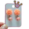 Novedad Pendientes de Clip de Rosa para Niños, Sin Dolor, Estilo Dulce y Fresco, Flores Pequeñas en Forma de Corazón, Pendientes de Clip Multicolor para Niñas