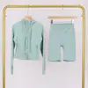 Conjunto de Chaqueta con Capucha Corta y Pantalón de Cinco Cuartos Lulu Df, Ajustado con Capucha Elástico Transpirable Ropa de Fitness Yoga