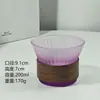 Taza de Café Creativa de Alta Gama con Patrón Vertical de Color Degradado para Colgar de la Oreja, Taza para Bebidas Frías, Taza para Malteada Helado, Vaso para Beber Doméstico