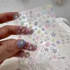 Pegatinas de Uñas Verano Dopamina Coloridas Pétalo Vidrio Triturado Estampado Flor 3D Decoración Fresca Pegatinas Adhesivas