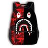 Nova Mochila Escolar Estudantil com Estampa Total de Tubarão Grande Capacidade Desenho Animado Moderna Mochila Infantil Moda Infantil Transfronteiriça Quente
