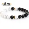 Pulsera de cuentas de dos tonos de piedra de pino de piedra natural estilo explosivo transfronterizo TEMU, cadena de mano versátil simple de alta gama, venta al por mayor