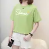 Ropa de Tallas Grandes para Mujeres de Mediana Edad y Mayores, Nueva Camiseta de Manga Corta para Mujeres de Tallas Grandes, Adelgazante para 120 kg, que Oculta el Vientre, Top para Rejuvenecer la Apariencia