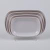 Prato de melamina prato retangular panela quente série imitação de louça de porcelana salsicha prato em pó Prato de lanche branco