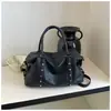 Bolsa de ombro transversal simples e estilosa, bolsa casual retrô de grande capacidade, bolsa tote feminina da moda inverno 2026