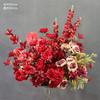 Boda Nueva Boda Auditorio Flecha Maceta Arte Floral Simulación Flor Colgante Camino de Flores Esquina de Flores Rojo Grande Utilería China