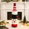 Nova decoração criativa de Natal bolsa de lã tricotada para garrafa de vinho Capa de garrafa de vinho para bar de Natal restaurante