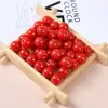 Vidro Cor Sólida Calcedônia Imitação Alta Qualidade Vermelho Contas Redondas Artesanal Pulseira DIY Joias Contas Soltas Semi-Acabadas Acessórios Atacado