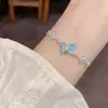 Estilo Nuevo de Verano, Moderno y Fresco, Pulsera de Zirconia de Mariposa Colorida con Cierre Deslizante, Joyería de Mano con Diseño Único