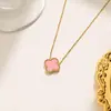Nuevo collar de cuatro hojas de doble cara de 13 MM más vendido transfronterizo para mujer, diseño de lujo ligero, joyería de moda para celebridades de internet al por mayor