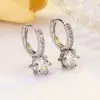 Pendientes de Hebilla de Oreja S925 de Plata Estilo Coreano Seis Garras Simples Elegantes Moda Versátil Pendientes de Hebilla de Oreja Joyería para Orejas