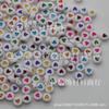 Cuentas redondas planas de 4*7 mm de color de fondo blanco acrílico para bricolaje, cuentas sueltas, material para joyería, 100 piezas/bolsa