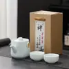 Juego de Té Kung Fu de Cerámica Ge Ware Juego Completo para el Hogar Tetera de Cerámica Tazas Recipiente para Té Actividad de Empresa Souvenirs de Negocios Regalos