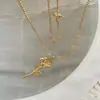 Corrente para Clavícula Espessa Rose Whisper de Cobre com Banhos de Prata, Colar de Joias da Sorte Moderno e de Alto Padrão, Item de Nicho Exquisito e de Luxo Leve