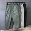 2024 Nuevo Otoño Retro Verde Militar Pantalones Casuales para Hombre Talla Grande para Hombre Pantalones Holgados Otoño e Invierno Gruesos Pantalones Largos