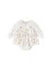 Mameluco Vestido de Manga Larga para Bebé Primavera y Otoño 2026, Mameluco Vestido de Princesa con Cuello Tipo Muñeca Floral para Bebé Niña, Vestido de Bebé 100% Algodón Clase A
