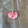 Película de Simulación de Impresión 3D Cabeza de Flor de Phalaenopsis Tarjeta para el Cabello Rojo de Internet Regalo de Acompañamiento para Boda Caja de Dulces Flor Falsa Decorativa Hecha a Mano