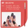 Set de Brochas para Uñas de Manicura Mango de Madera Principiante Pincel para Dibujar Líneas Lápiz de Fototerapia Gradiente Forma de Abanico Dentado Universal 15 Piezas