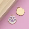Qk183Kc42 Colgante de Huella de Gato Pequeño Esmaltado Goteo de Aceite Accesorios de Joyería de Aleación DIY Adorno Colgante para Pulsera Estilo Chino