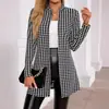 Jaqueta Blazer Cardigan Estampado Feminino Europeu Americano Outono 2026