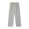 Pantalones deportivos casuales de estilo americano, resistentes, para otoño e invierno 2026, para jóvenes, color liso, corte holgado, forro polar, engrosados, pierna recta