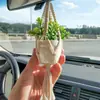 Bolsa de Malla Tejida para Macetas Transfronteriza, Mini Cesta Colgante para Plantas Verdes, Colgador de Carrito de Jardín Colgante de Cuerda de Algodón y Lino Hecho a Mano
