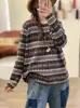 Nuevo Suéter de Punto Jacquard con Cuello Redondo, Manga Larga, Holgado, Espesor Base para Mujer, Otoño/Invierno 2026