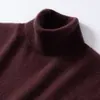Suéter de cachemira para hombre con cuello alto, engrosado, color liso, versátil, nueva camiseta de punto de cachemira transfronteriza para hombres de mediana edad