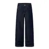 Jeans Rectos Simples Estilo Americano 2026 Unisex Modernos Suaves Caídos Mezclilla Cruda Adelgazantes Casuales Pantalones de Pierna Ancha