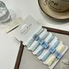 Estilo Fresco Banda Azul Sal Marina Banda de Goma de Alta Elasticidad Duradera Cuerda para el Cabello Sin Costuras para Mujer Adorno de Cabeza Simple para Cola de Caballo Alta