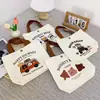 Bolsa de Tote para Estudiante Bolsa de Lona para Almacenamiento Bolsa Portátil de Lona con Oso Bolsa Versátil para Box de Almuerzo para Oficinista