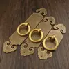 Muebles Antiguos Chinos Dinastía Ming y Qing Estantería Clásica Gabinete Armario Puerta de Gabinete de Cobre Puro Manija Plana de Cobre Manija Retro