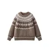 Direto da Fábrica Jacquard Gola Redonda Masculino Marca Tendência Solto Casal Veludo Falso de Visão de Minka Tricô Outono Inverno Bloco de Cores Tendência