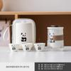 Juego de Té de Viaje de Vidrio Panda para Camping al Aire Libre Taza Exprés Equipo de Té de Viaje Tetera Kung Fu Portátil Taza de Té