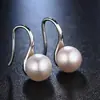 Zapatos de tacón alto aretes de gancho de cobre puro de perla brillante aretes de网红 moda joyería transfronteriza al por mayor