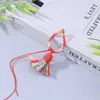 Chaveiro com Fivela de Argola em Cor Degradê Tecida à Mão com Pingente de Borla Acessório Broche Pingente Decoração de Corrente de Celular