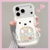 Funda de teléfono linda de Miffy para Apple 18pm, iPhone 16, diseño de dibujos animados, 17 con doble soporte, 15 transparente, 14 modelo nuevo