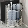 Cesta de Almacenamiento para Herramientas de Limpieza Estante de Almacenamiento para Baño del Hogar Gran Capacidad Artefacto de Almacenamiento para Mopa de Piso Escoba