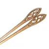 Pequeño ciruelo al por mayor hecho a mano de madera de durazno jarrón para palillos peinado joyería compleja clásica de madera palillos estilo étnico accesorios para el cabello
