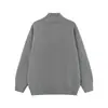Yidao Vintage 2025 Otoño/Invierno Nuevo Retro Americano Sencillo Color Sólido Suéter de Media Cremallera con Cuello Alto Pulóver Holgado