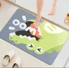 Tapete de chão popular do TikTok com dinossauro de desenho animado e lama de diatomáceas, tapete de chão para banheiro, tapete de chão absorvente e antiderrapante para banheiro, tapete de porta de banheiro