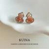 Aretes de Calabaza de Cristal Degradado para Mujer, Diseño de Lujo Nicho Único Accesible, Aretes Metafísicos de Riqueza, Joyería para Orejas de Gama Alta